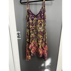 Free people size small S one tribal print beach mini dress tunic